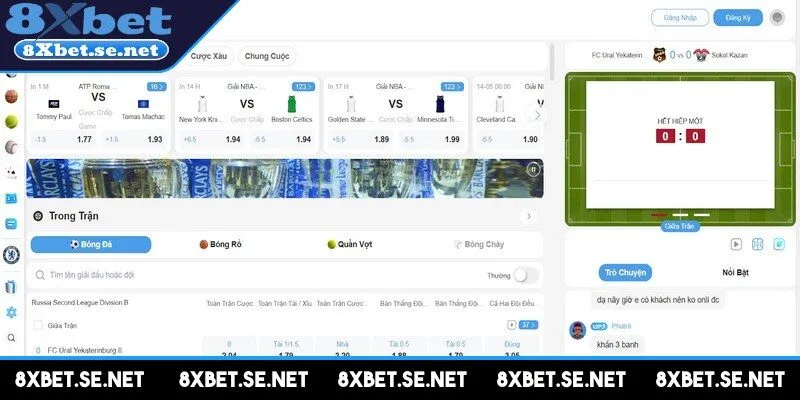 Sảnh thể thao 8XBET quy tụ hàng nghìn trận đấu mỗi ngày
