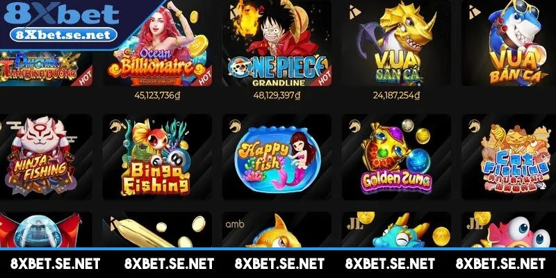 Các trò chơi bắn cá 8xbet nổi tiếng nhất